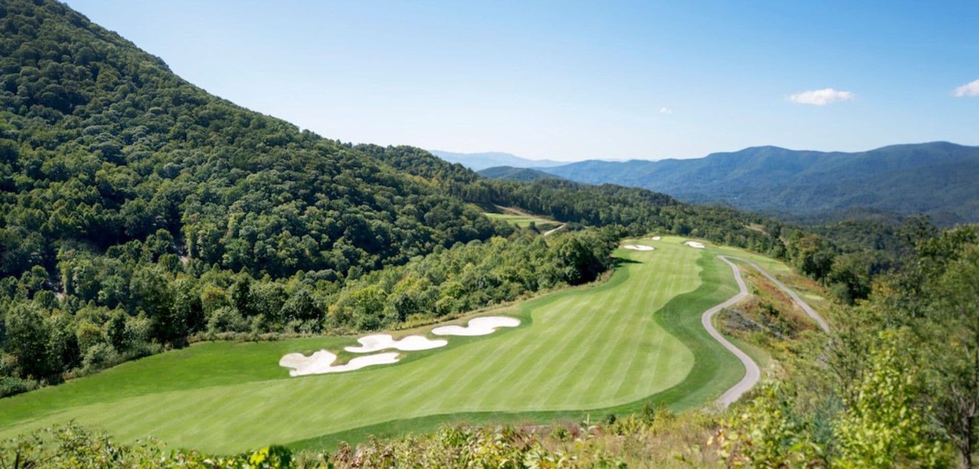 Balsam Mountain Preserve features a meticulously maintained, high elevation, Arnold Palmer Signature golf course. This is a shot of #14, one of the most beautiful views you'll find anywhere in the mountains.