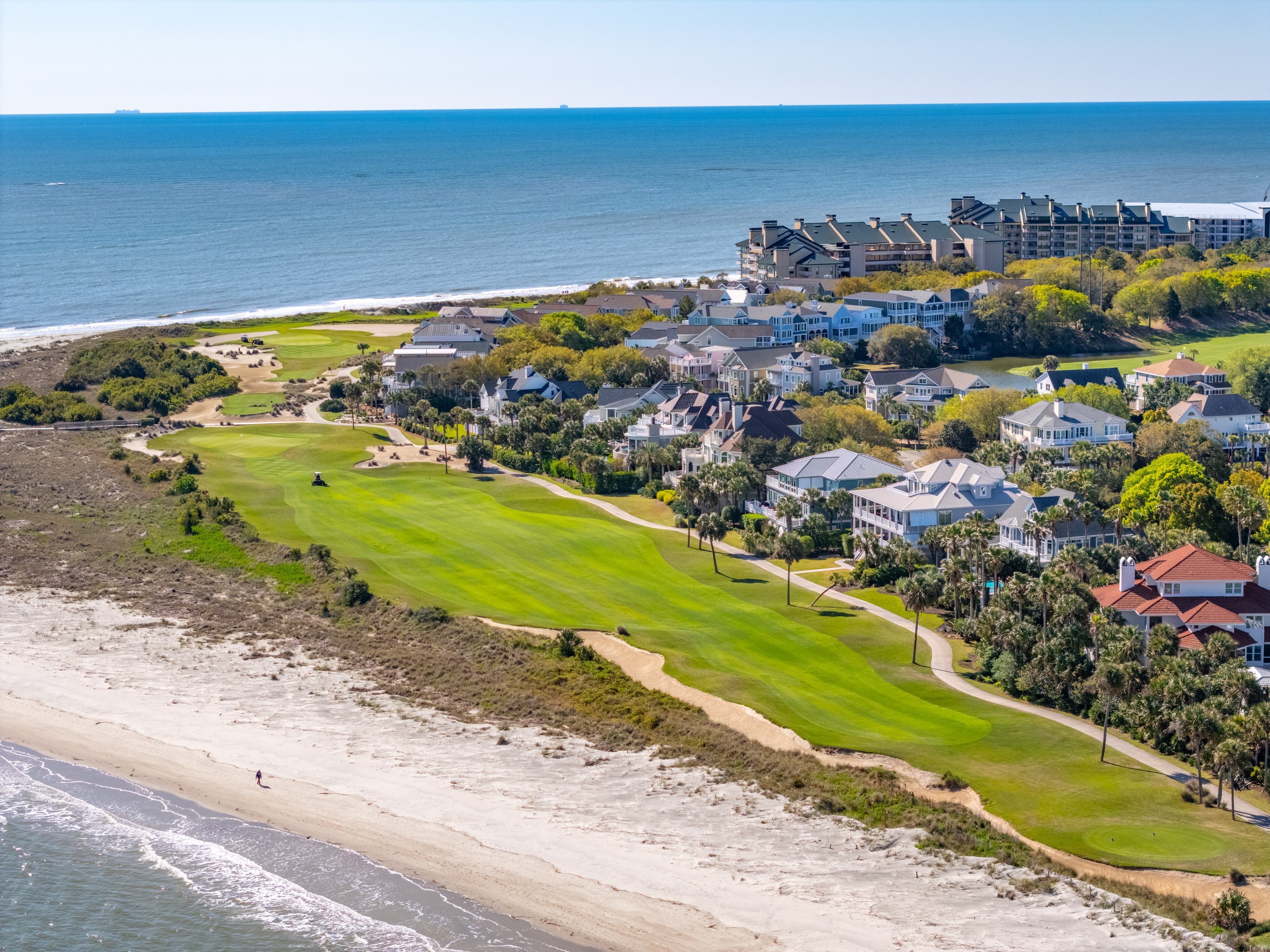 Wild Dunes Resort golf course with ocean as background
