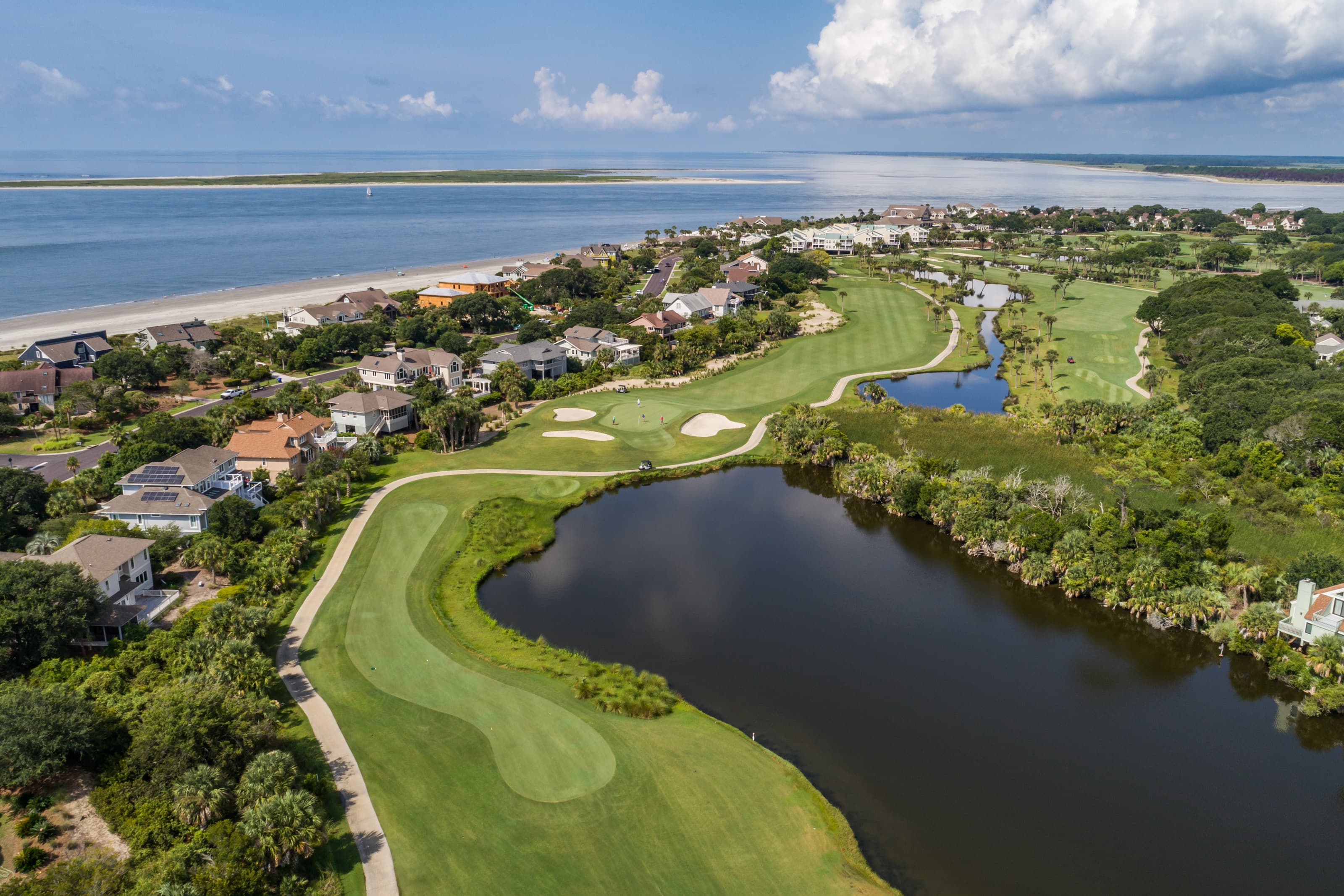 Seabrook Island golf course with Atlantic Ocean in the background